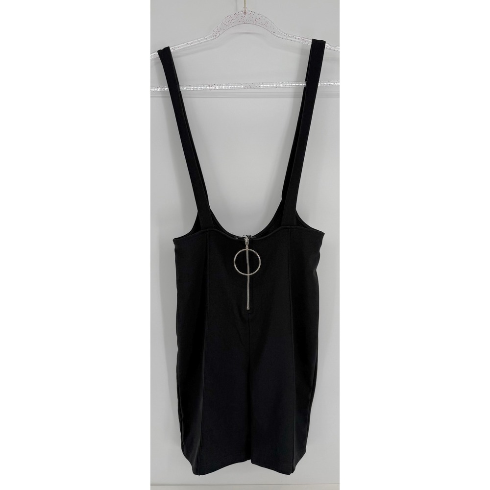 Fashion Nova Jump In The Ring Zipper‎ Short Romper Black Sz M  NEW